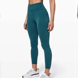 Lululemon in movement leggings in bermuda teal, size 8